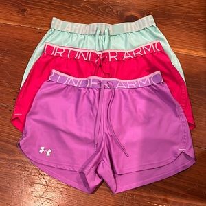Set of three under armor shorts, all size small